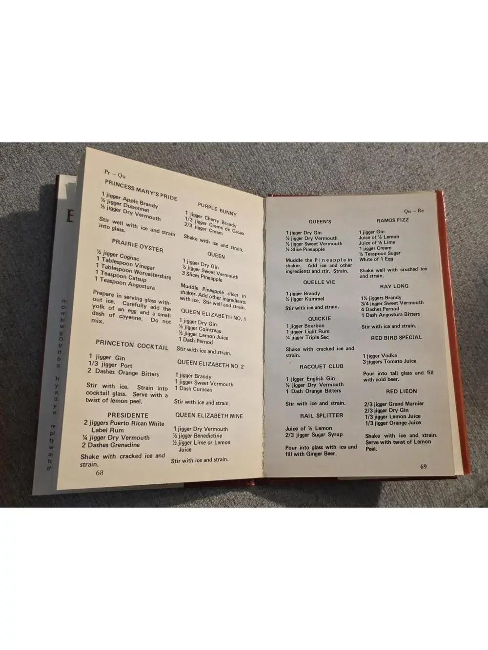 The Bartender's Standard Manual Fred Powell 1979 Hardcover 700+ Cocktail Recipes
